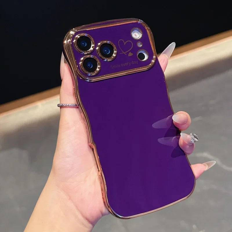 Electroplating Side Love Phone Case for IPhone 17 Pro Max 17 Air 16 15 14 Plus 13 12 11 Pro Max Cover Lens Shockproof Bumper
