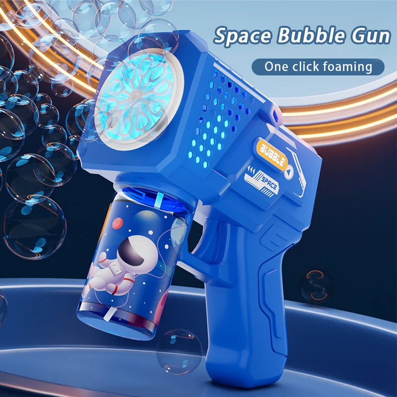 Children's Handheld Automatic Porous Space Bubble Gun Outdoor Entertainment Toy [Without Bubble Water]