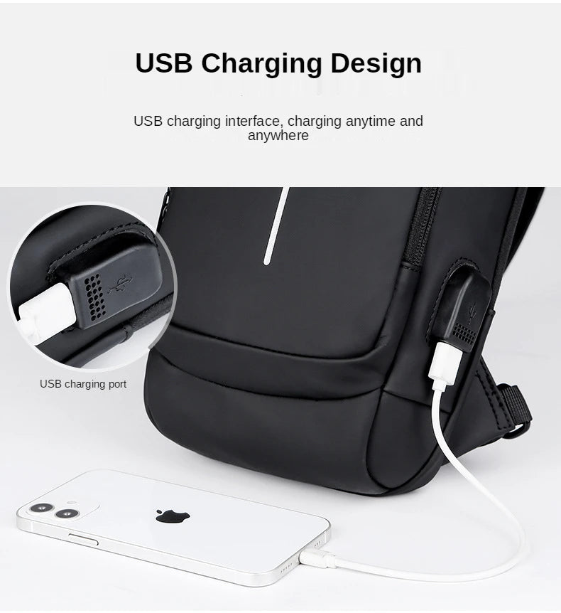 New Brand Designer Men Crossbody Bag PU Leather Classic Anti-Theft Shoulder Bag Chest Bag Multifunctional for Men