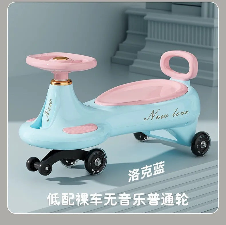 ‌Toddler Wiggle Car 1-3Y Anti-Tip Scooter Extra-Wide Seat Holds 220lbs Silent Glow Wheels Early Learning Balance Trainer Parent