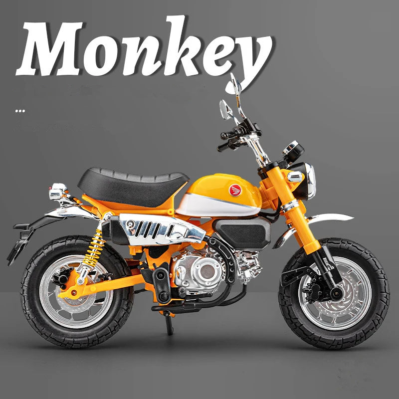 1:12 Honda Monkey 125 Alloy Sports Motorcycle Model Diecast Street Racing Motorcycle Model Simulation Sound Light Kids Toys Gift