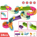Baby Bath Toys Wall Bathtub Toy Assembling Slide Wind-Up Duck Slide Bathroom Shower Tracks Water Toys for Toddlers Kids Gifts