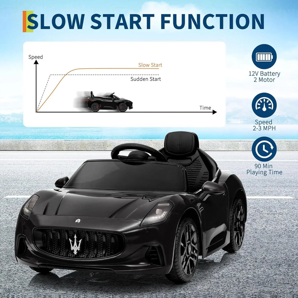 Toddlers Ride On Car Toy 12V Powered for Children with Remote Control Spring Suspension Bright Lights 4 Wheel Electric Vehicle