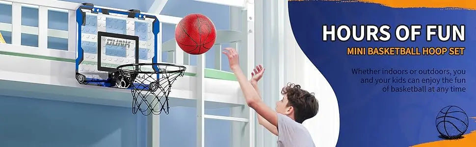 LED light electronic wall mounted basketball hoop, water pool home basketball hoop with 4 basketballs, family party game supplie