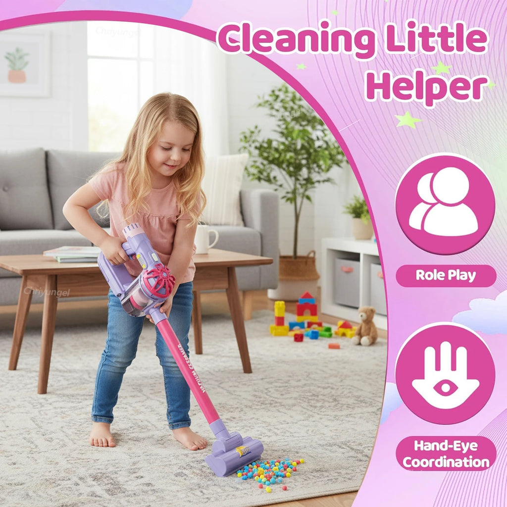 Kids Simulation Electric Vacuum Cleaner Cleaning Set for Toddlers Role Play Housekeeping Educational Toys Girl Boy Gifts