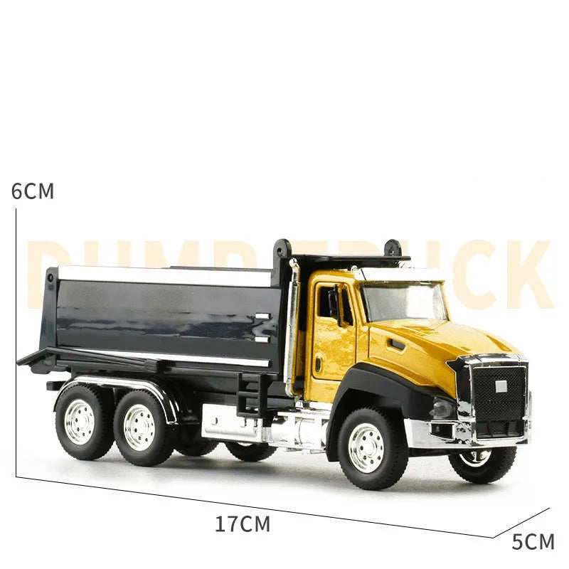 1:50 Alloy Model Truck Engineering Vehicle Excavator Bulldozer Head Dumper Crane Tanker Garbage Truck Toys For Children's Gifts
