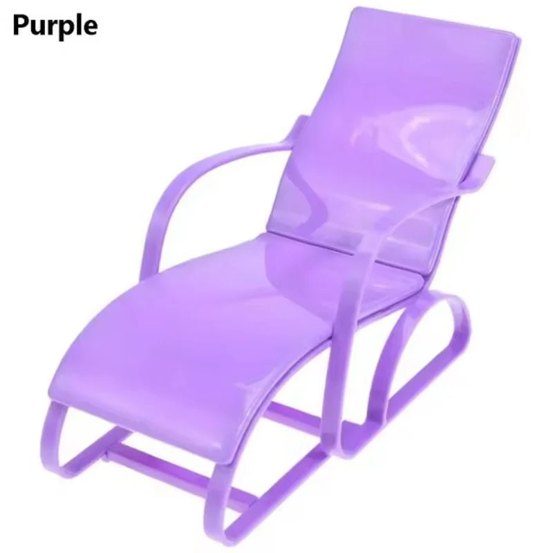 1pc Dollhouse Miniature Beach Chair Model Foldable Deckchair for Playhouse Outdoor Decor Lounge Room Accent Decoration Accessory