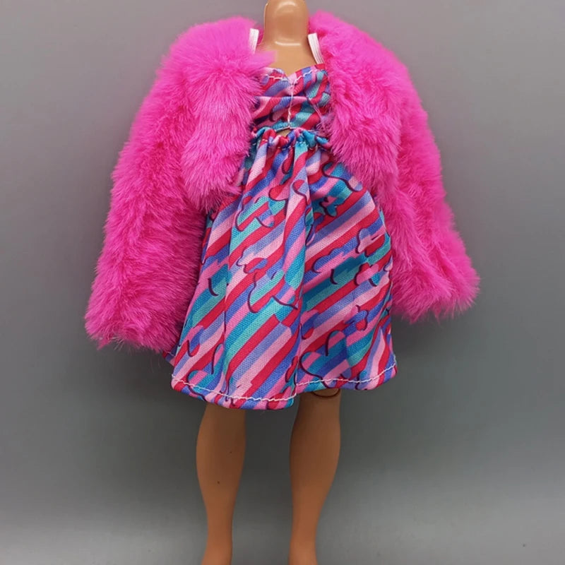 Little Kids Fancy 28CM Fantastic Doll Clothes Accessories Fur Sportswear Dress Clothing For Dolls Girls Christmas Gift