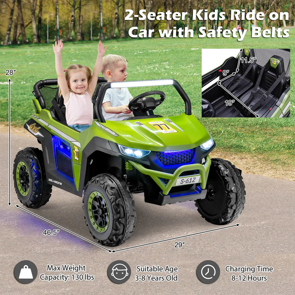DORTALA 2-Seater Kids Ride on UTV 12V Battery Powered Electric Car w/ Remote Control