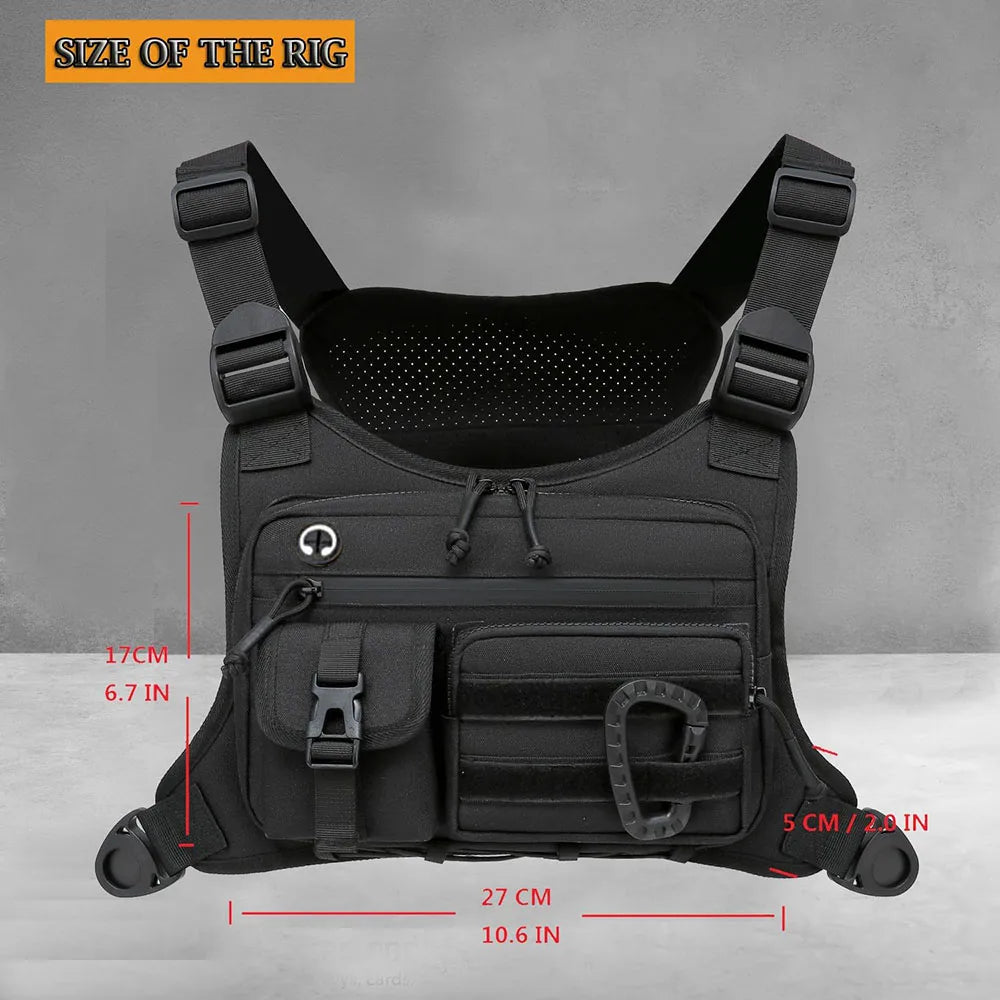Outdoor Tactical Chest Bag Men's Vest EDC Waterproof Anti-Theft Chest Pack for Cycling Bags Running Front Chest Bag