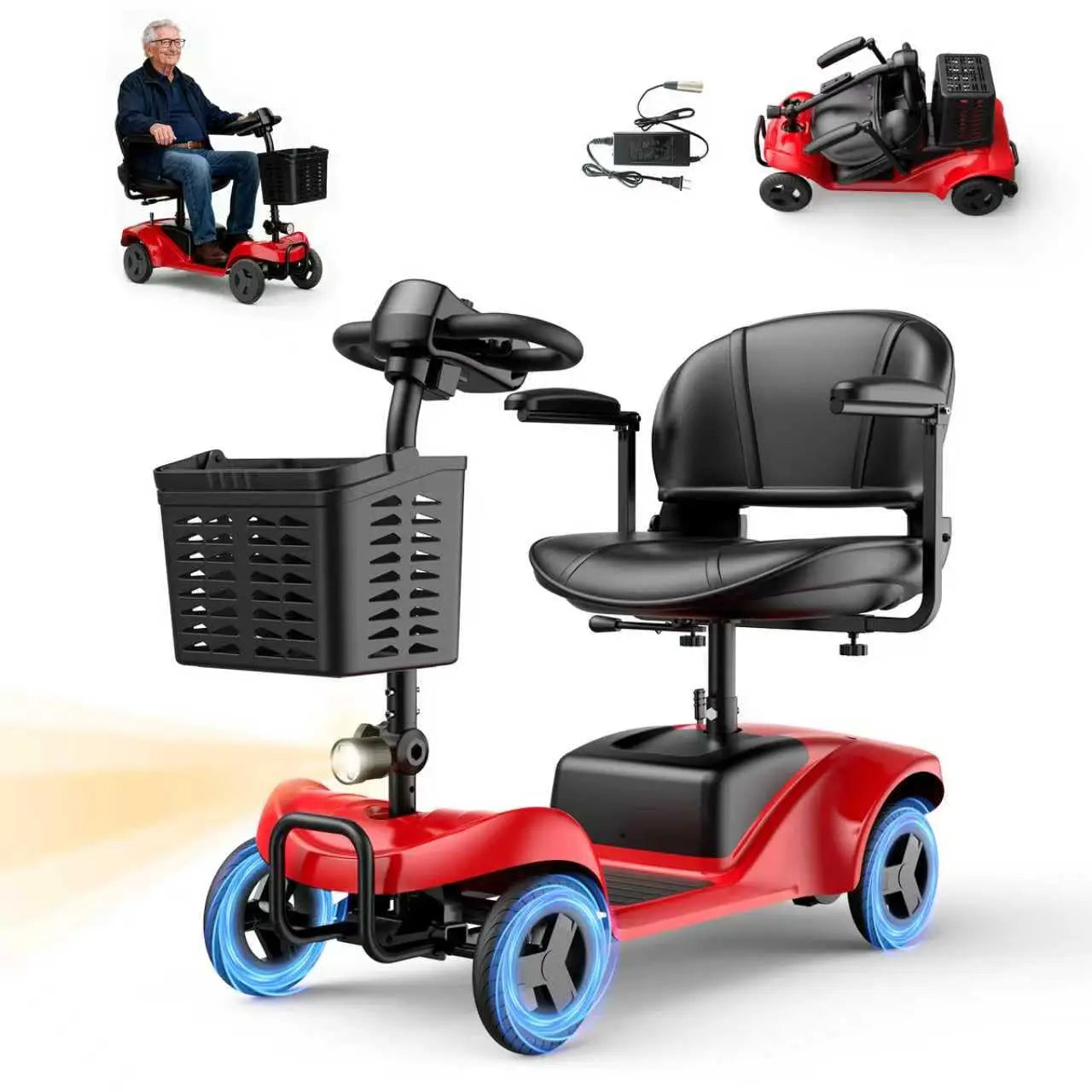 Mobility Scooter for Adults,4 Wheel Mobility Scooter,15 Miles Range,300WH Battery,300LBS Capacity,Lightweight and, Customized