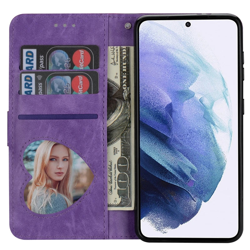 Wallet Glitter Zipper Flip Leather Case For Samsung Galaxy S25 Edge S24 S23 S22 Ultra S21/S20 FE A15 A16 A17 A35 A36 A54 A55 A56