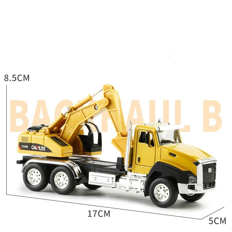 1:50 Alloy Model Truck Engineering Vehicle Excavator Bulldozer Head Dumper Crane Tanker Garbage Truck Toys For Children's Gifts