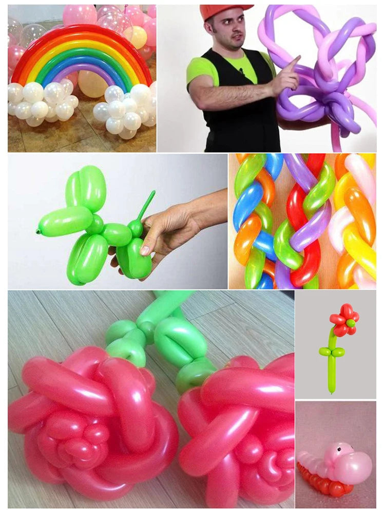 50/100PCS Long Balloon Latex Children DIY Toy Woven Balloon Design Cute Cartoon Color Elastic Kids Boys Girls Birthday Gifts TMZ