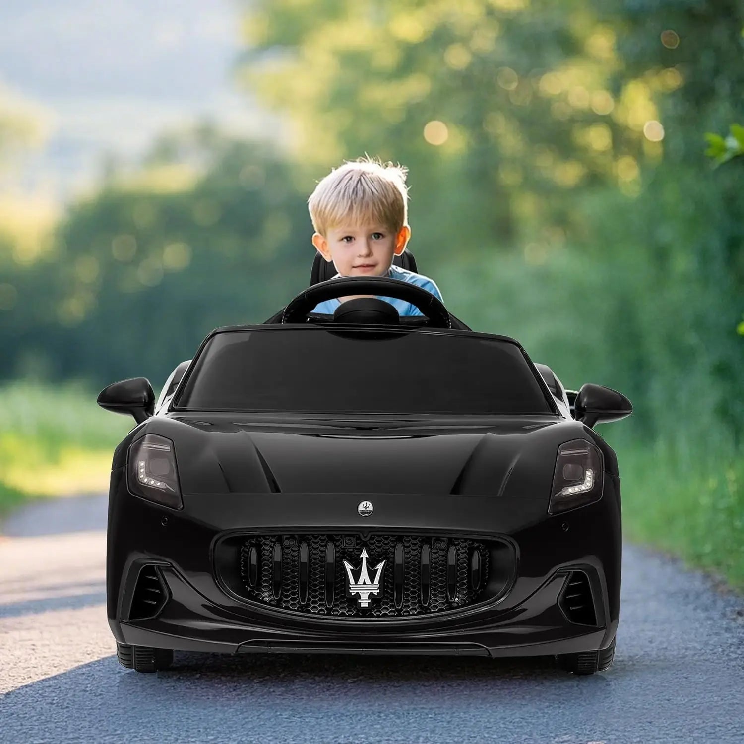 Toddlers Ride On Car Toy 12V Powered for Children with Remote Control Spring Suspension Bright Lights 4 Wheel Electric Vehicle