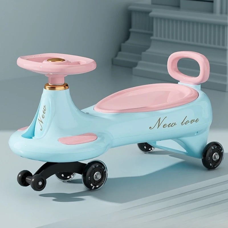 ‌Toddler Wiggle Car 1-3Y Anti-Tip Scooter Extra-Wide Seat Holds 220lbs Silent Glow Wheels Early Learning Balance Trainer Parent