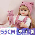 JOYORA 22in 55cm  Handmade High Quality Soft Vinyl Silicone Reborn Toddler Detailed Lifelike Hand-rooted hair Collectible