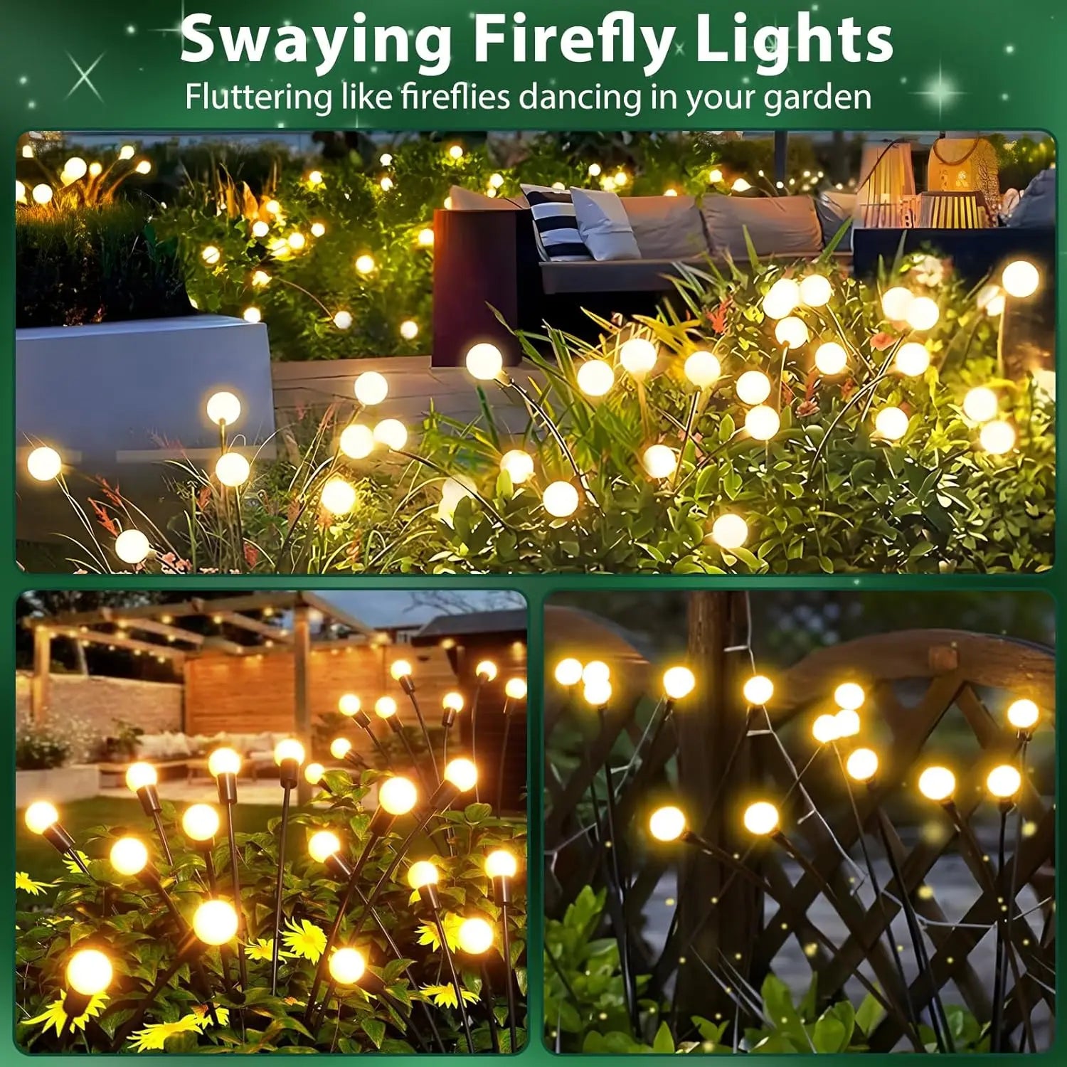 8pcs Outdoor Lights Solar Lawn Lamp Garden Lamp LED Wind-driven Firefly Ground Plug Lamp for Garden Lawn Landscape Holiday Light