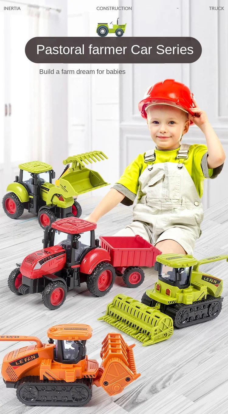 Tractor Car Transport Harvester Model Car Engineering Car Children's Boy Toy