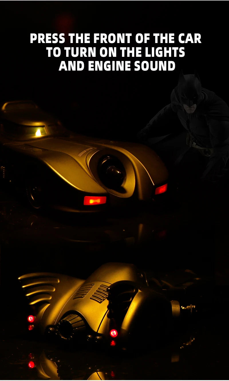 1:18 1989 Batmobile Die-cast Car with Batman Figure, Toys for Kids and Adults , Black