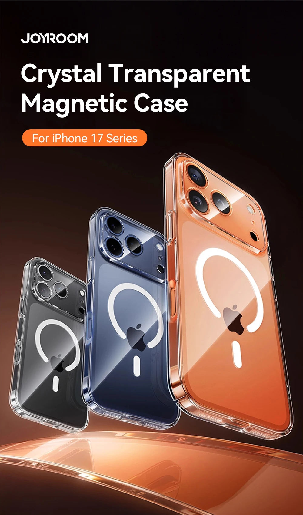 Joyroom Magnetic Case For iPhone 17 16 Pro Max Case Anti Yellow Transparent Cover For iPhone 17 Pro Wireless Charger Thin Cover