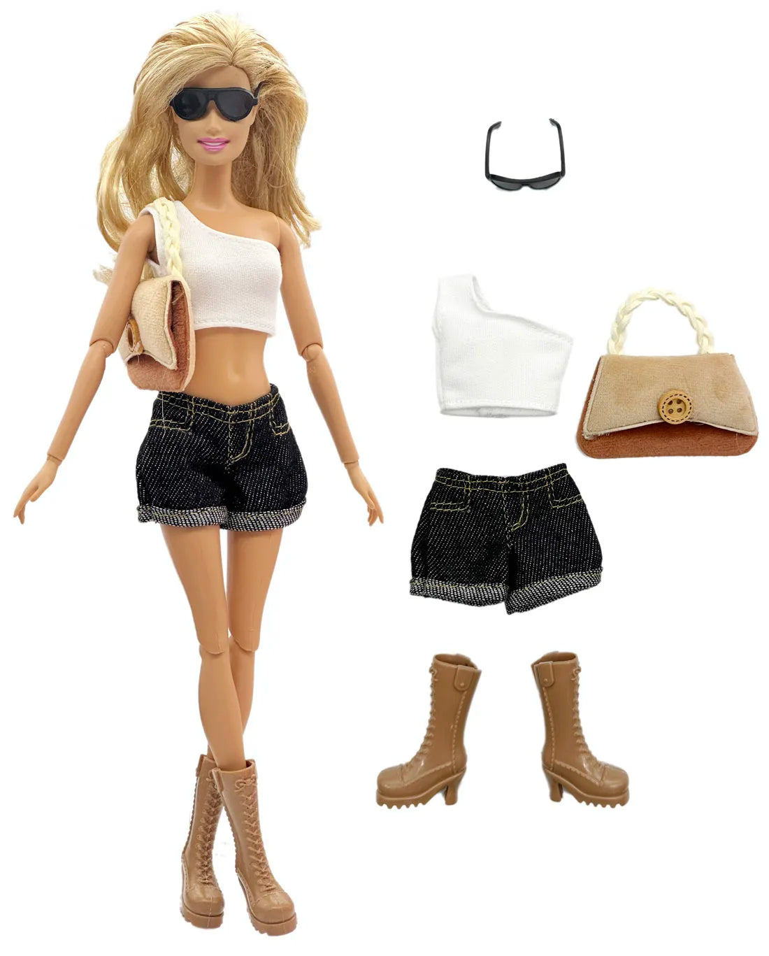1 Set Cloth Doll Accessories Fashion Vest Suit Outfit for 11.5 Inch 30cm Doll Kids or Birthday Gift