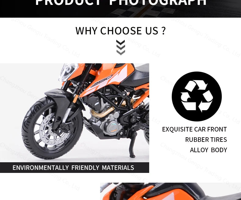 Bburago 1:18 KTM 250 Duke Authorized Simulation Alloy Motorcycle Model Toy Car Gift Collection