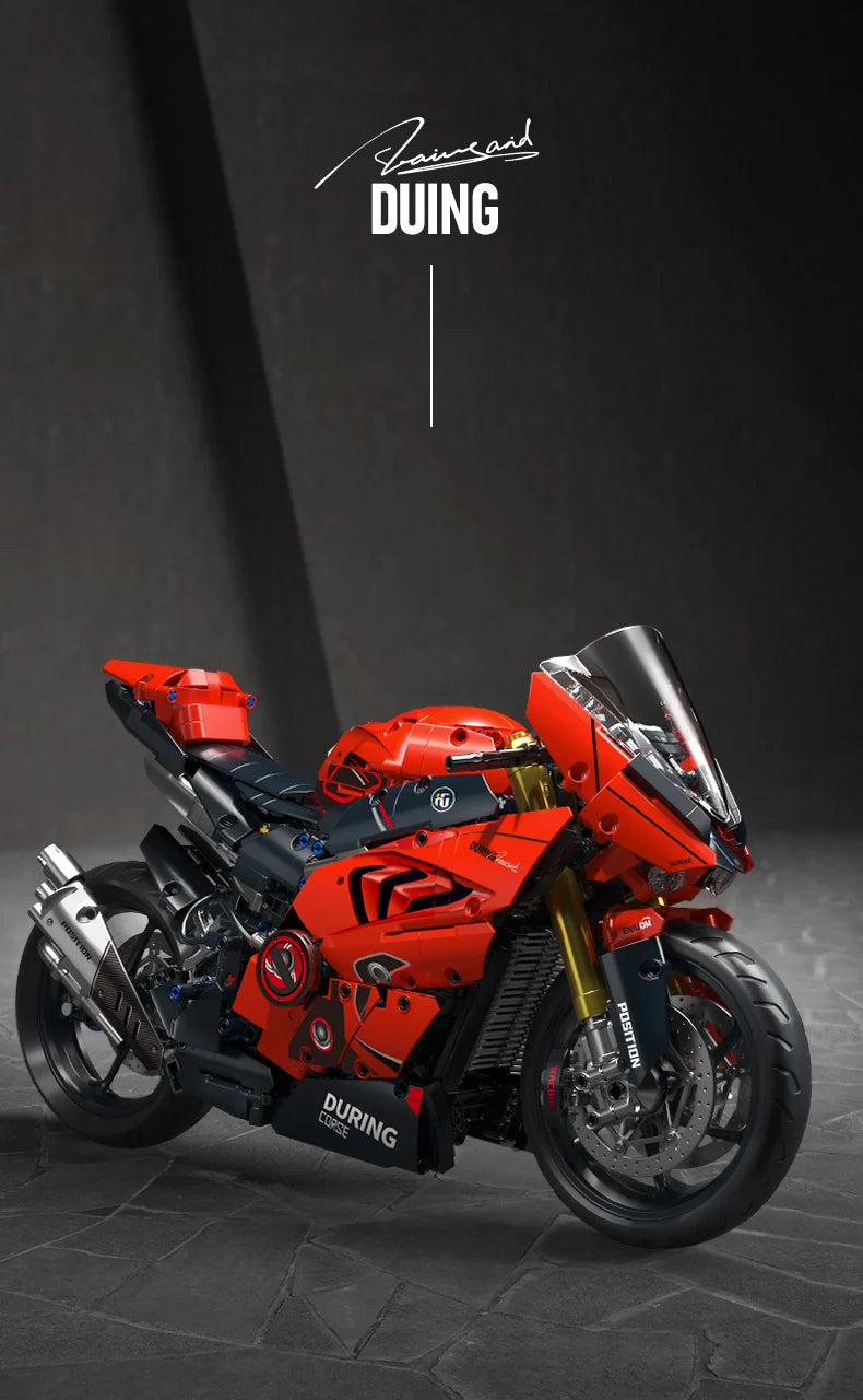 ToylinX 1:5 Motorcycle Building Blocks Set 2024pcs Technical Racing Super Motorbike Model Kids DIY Assembled Toys Gifts For Boys