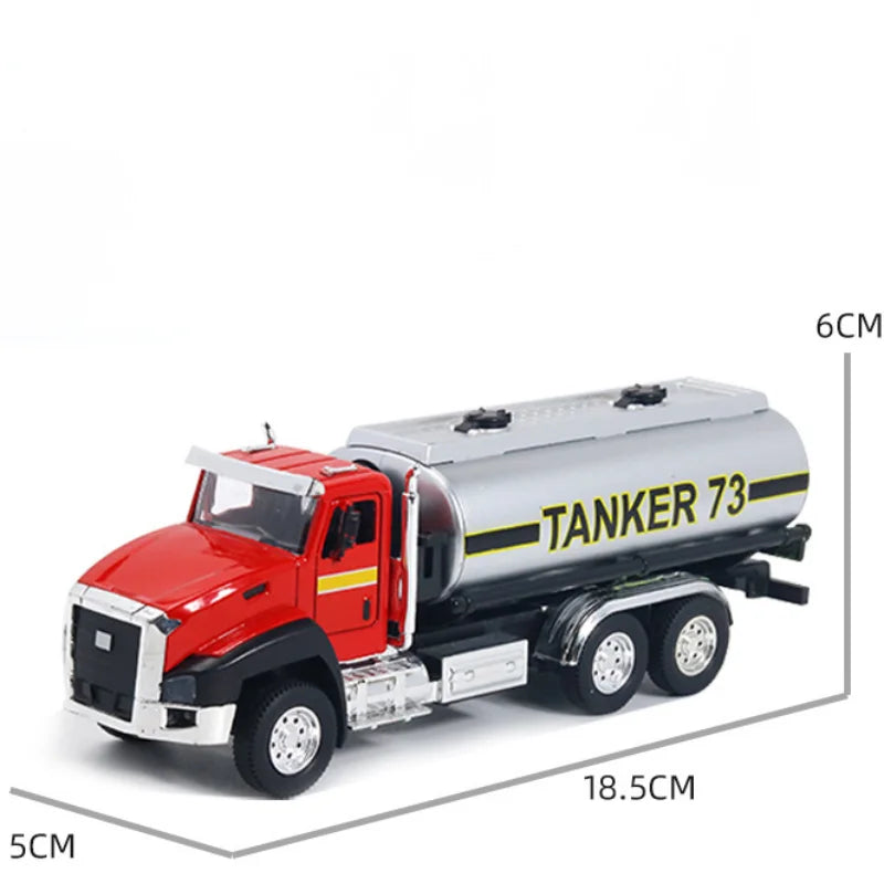 1:50 Alloy Model Truck Engineering Vehicle Excavator Bulldozer Head Dumper Crane Tanker Garbage Truck Toys For Children's Gifts