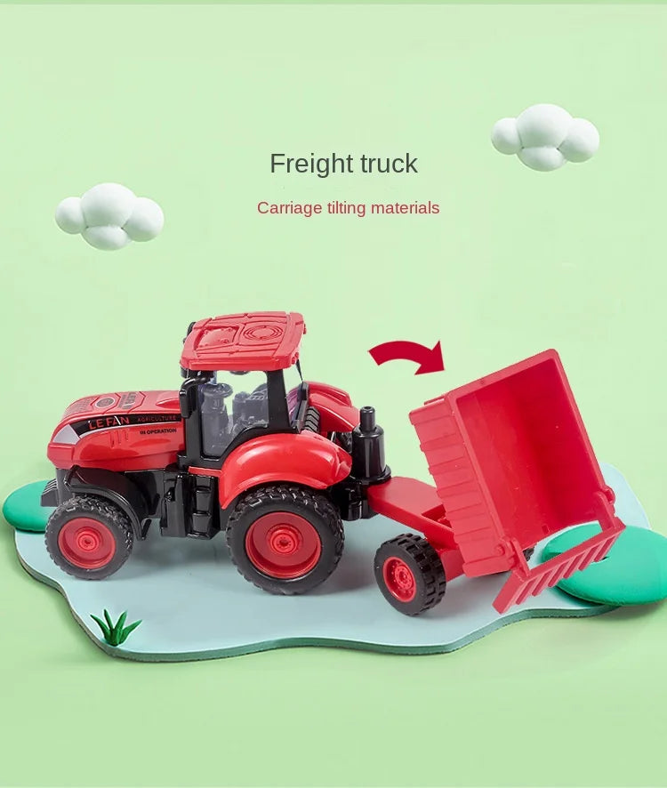 Tractor Car Transport Harvester Model Car Engineering Car Children's Boy Toy