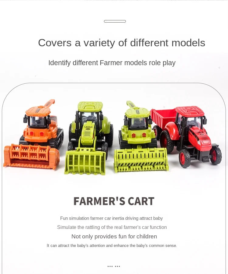 Tractor Car Transport Harvester Model Car Engineering Car Children's Boy Toy