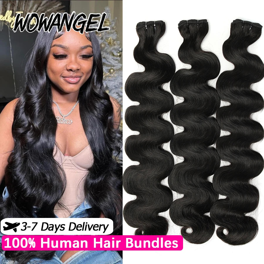 Wow Angel 28 30 inch Body Wave Human Hair Bundles 1/3/4 pieces 10A Brazilian Remy Hair Extensions Single Bundle Virgin Hair