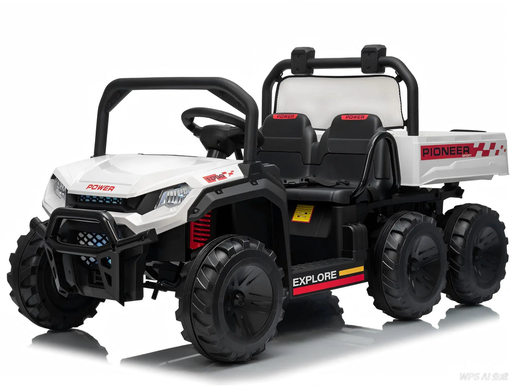 24V 2 Seater Kids Ride on Toy, 4WD 3 Speeds Electric Dump Truck With Remote Control For Children 4-8