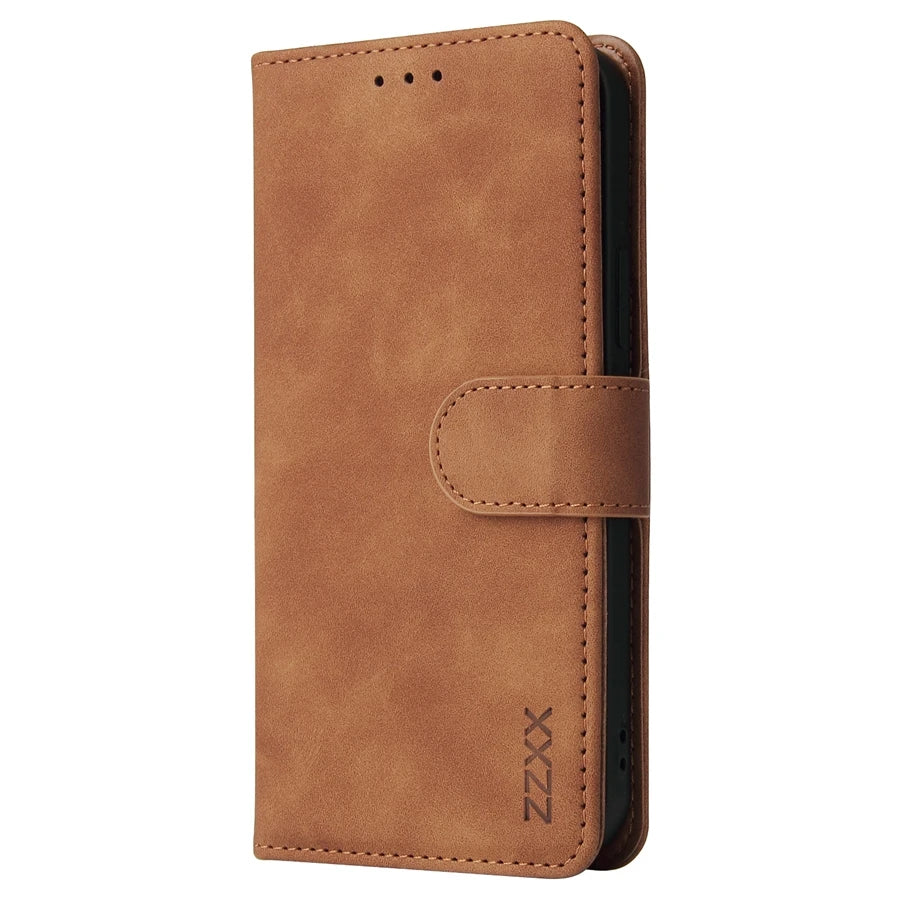 ZZXX Leather Wallet Phone Case For iPhone 16e 16 Pro Max 15 14 13 Mini 12 11 X XS XR SE2 8 7 6s Plus Flip Card Slot Holder Cover