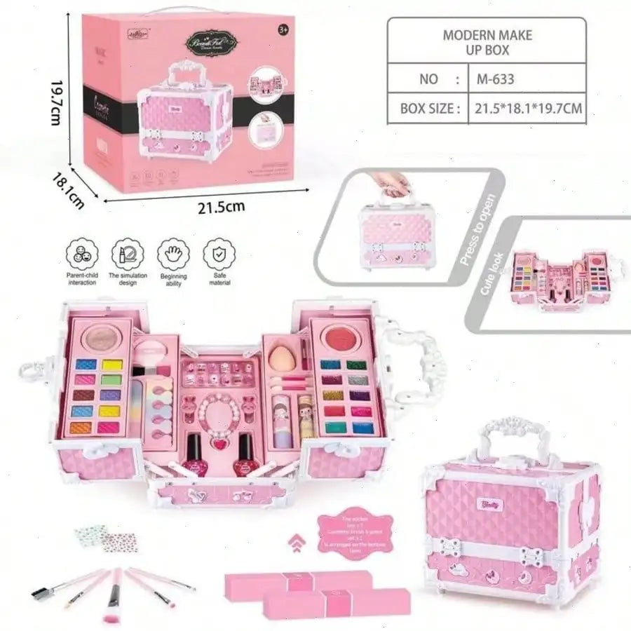 Children's Day Best Gift Washable Princess Makeup Kit for Girls – Pretend Play Cosmetic Set, Perfect Birthday Gift for Princess Parties & Creative Play