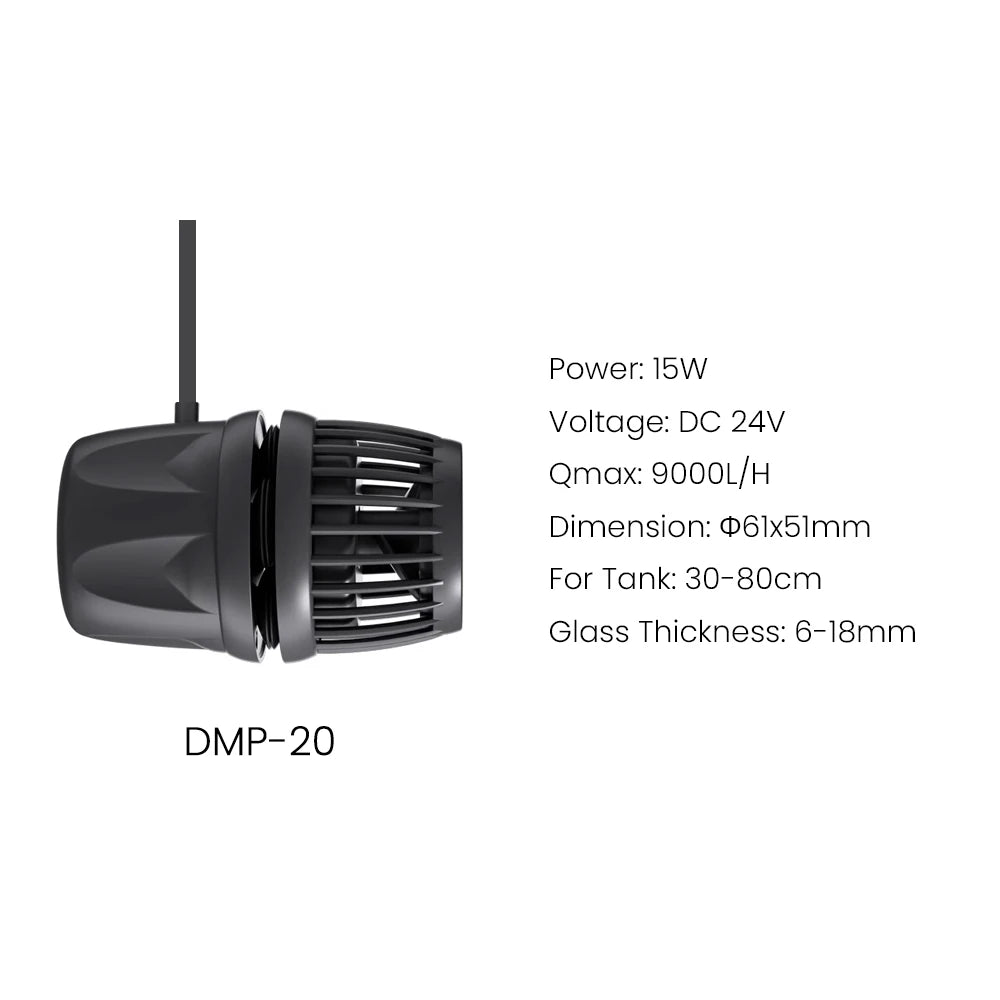 Jebao Jecod DMP-5/10/15/20/30/40 New Smart Bluetooth App Control Cordless Freshwater Saltwater Fish Tank Aquarium Wavemaker Pump