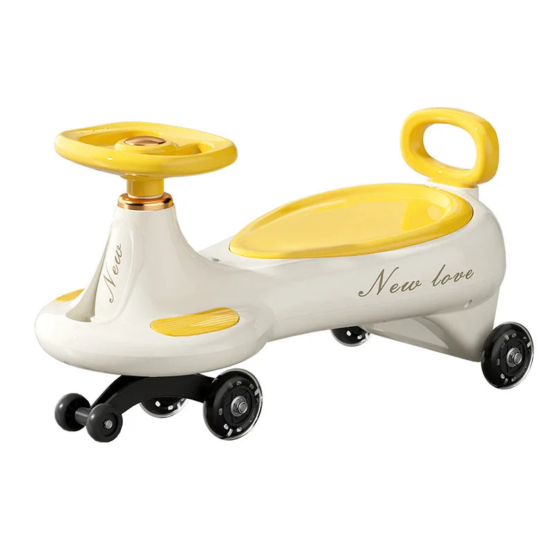 ‌Toddler Wiggle Car 1-3Y Anti-Tip Scooter Extra-Wide Seat Holds 220lbs Silent Glow Wheels Early Learning Balance Trainer Parent