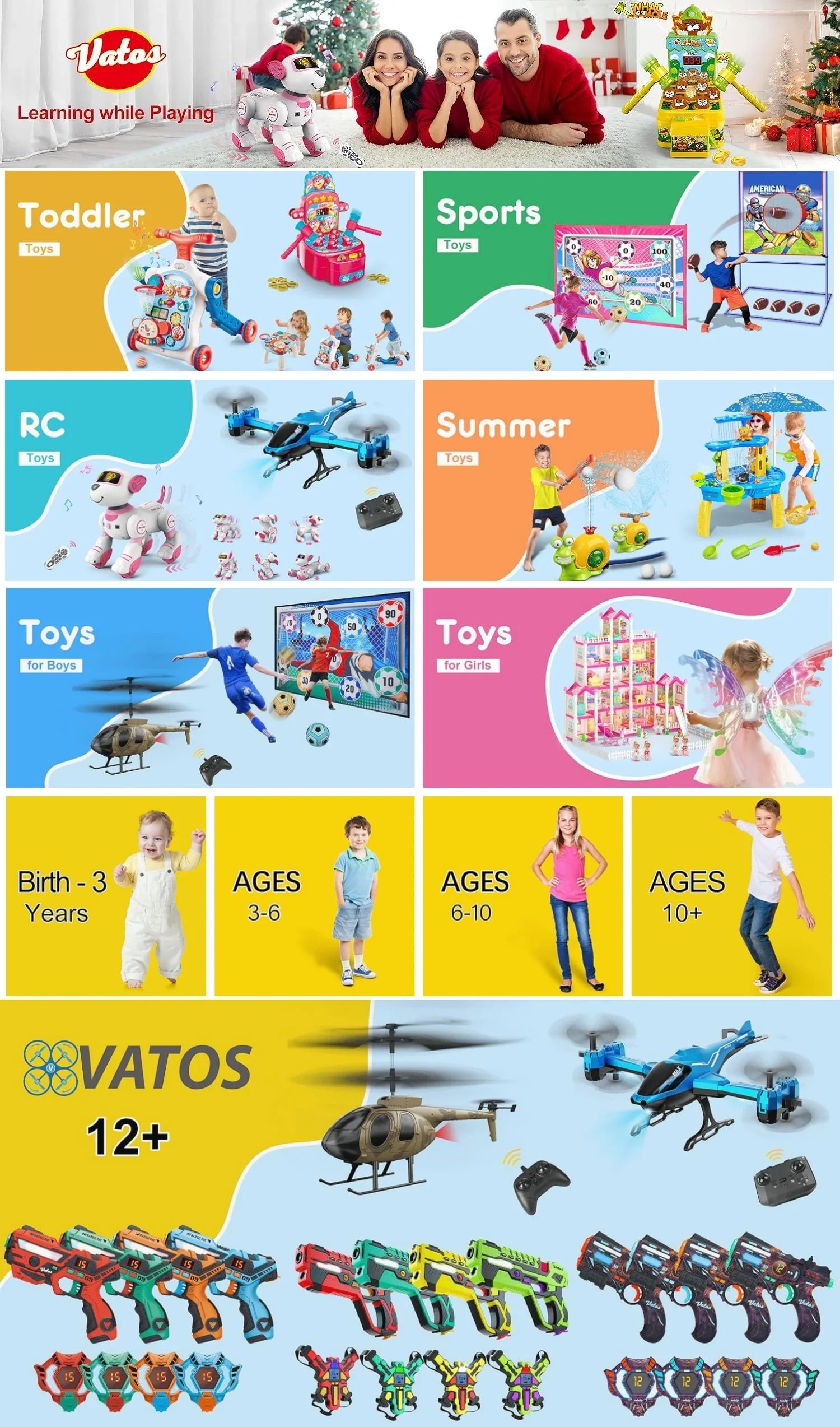 VATOS Mini Coin Operated Arcade Game Bank with 2 Hammers, Interactive Electronic Developmental Toy for Kids Ages 3-6