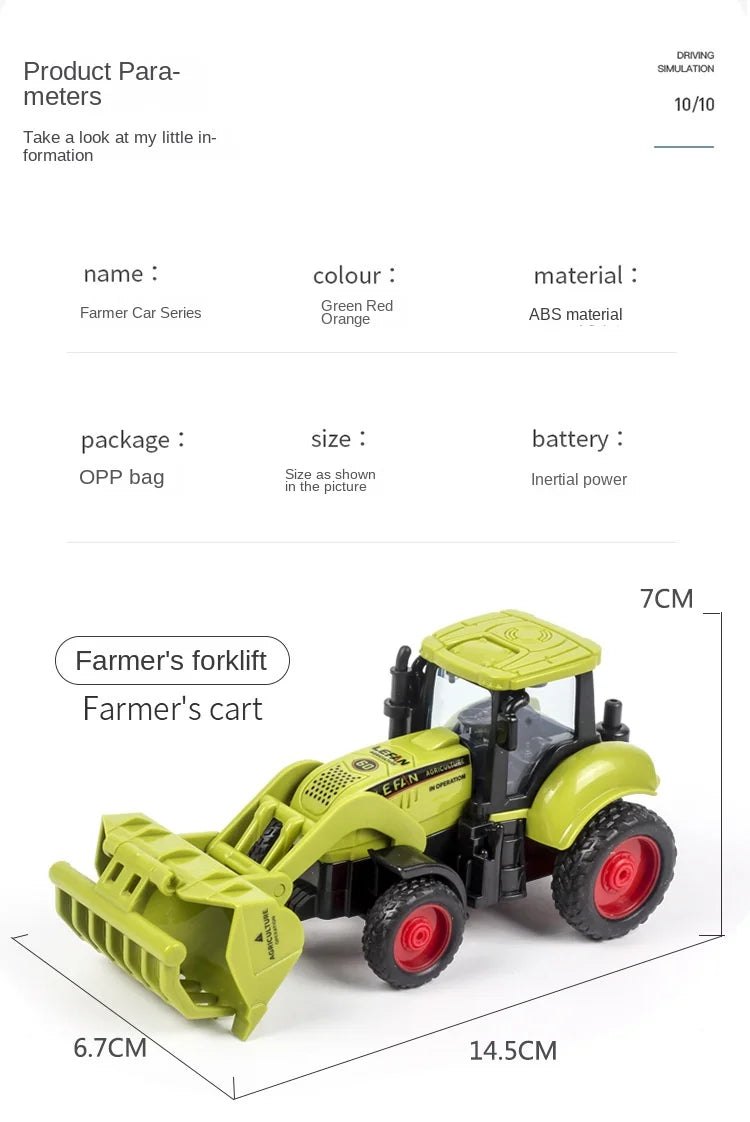 Tractor Car Transport Harvester Model Car Engineering Car Children's Boy Toy