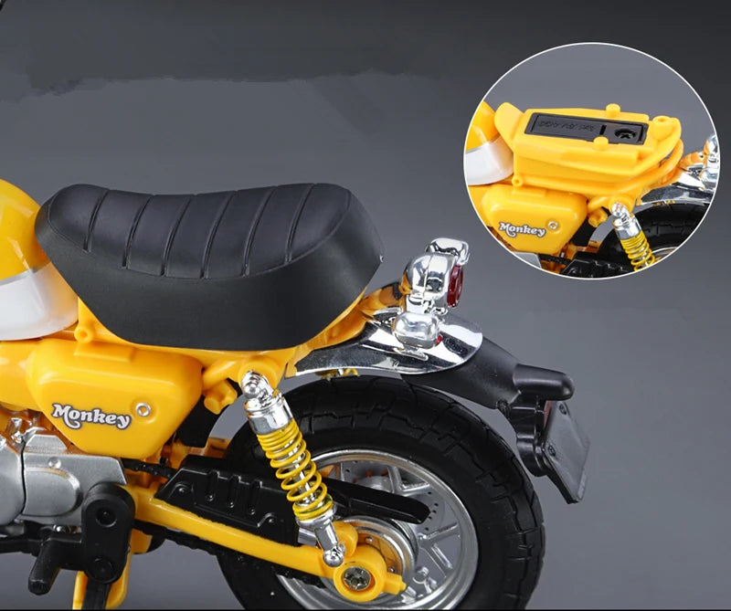 1:12 Honda Monkey 125 Alloy Sports Motorcycle Model Diecast Street Racing Motorcycle Model Simulation Sound Light Kids Toys Gift