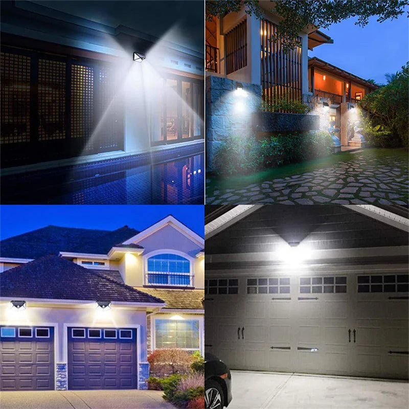 1-12 Pack Solar Lights Outdoor 100 LED Wall Lamp Motion Sensor Lights Waterproof Solar Street Light for Garden Porch Yard Garage