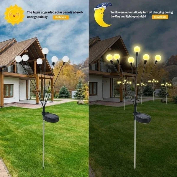 8pcs Outdoor Lights Solar Lawn Lamp Garden Lamp LED Wind-driven Firefly Ground Plug Lamp for Garden Lawn Landscape Holiday Light