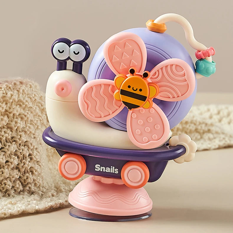 Snail Windmill Toys Car For Boys Girls Spinner Suction Cup Sensory Fine Motor Infant Travel Toys Montessori For Baby Newborn Gif