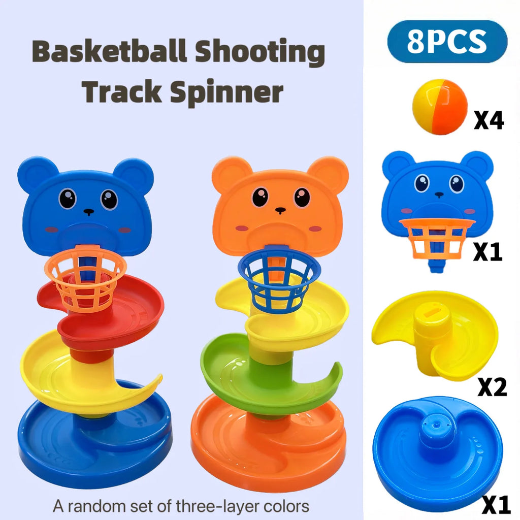 Interactive Ball Tower, Durable Interactive Ball Tower, Educational Toy with Rolling Balls and Drop Mechanism - Random Color