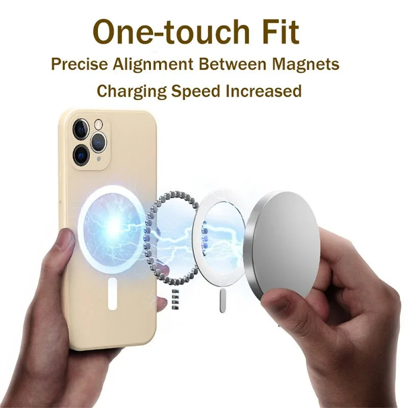For Magsafe Magnetic Wireless Charge Case for IPhone 15 16 14 13 12 11 Pro Max Mini XR XS Plus Soft Liquid Silicone Strap Cover