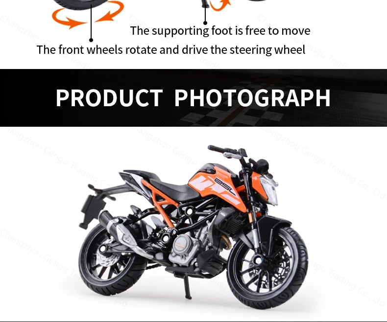 Bburago 1:18 KTM 250 Duke Authorized Simulation Alloy Motorcycle Model Toy Car Gift Collection