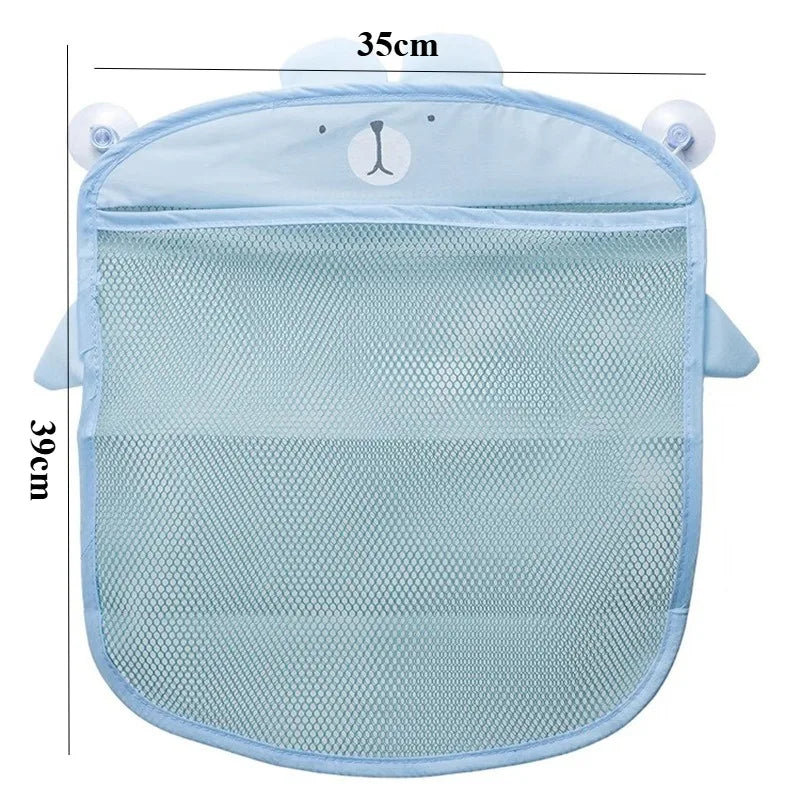 New Cartoon Duck Baby Bathroom Mesh Bag Sucker Design for Bath Toys Kids Animal Shapes Cloth Sand Toys Storage Net Bag