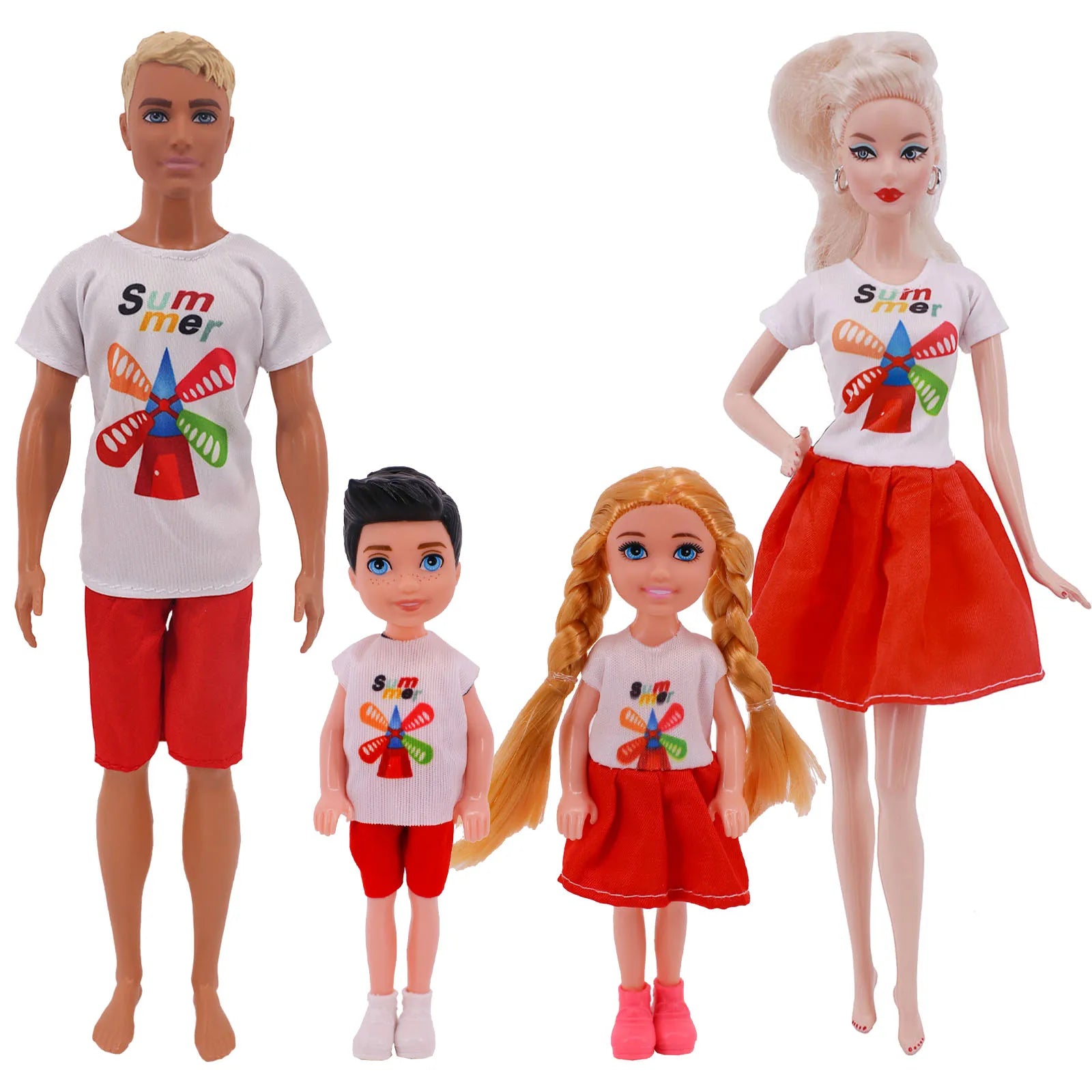 4Pcs Doll Clothes Parent Child Set For 30CM&Ken Family 5inch Kellyes Doll Clothes&5inch Kelly doll Accessories,Festival Gift Toy