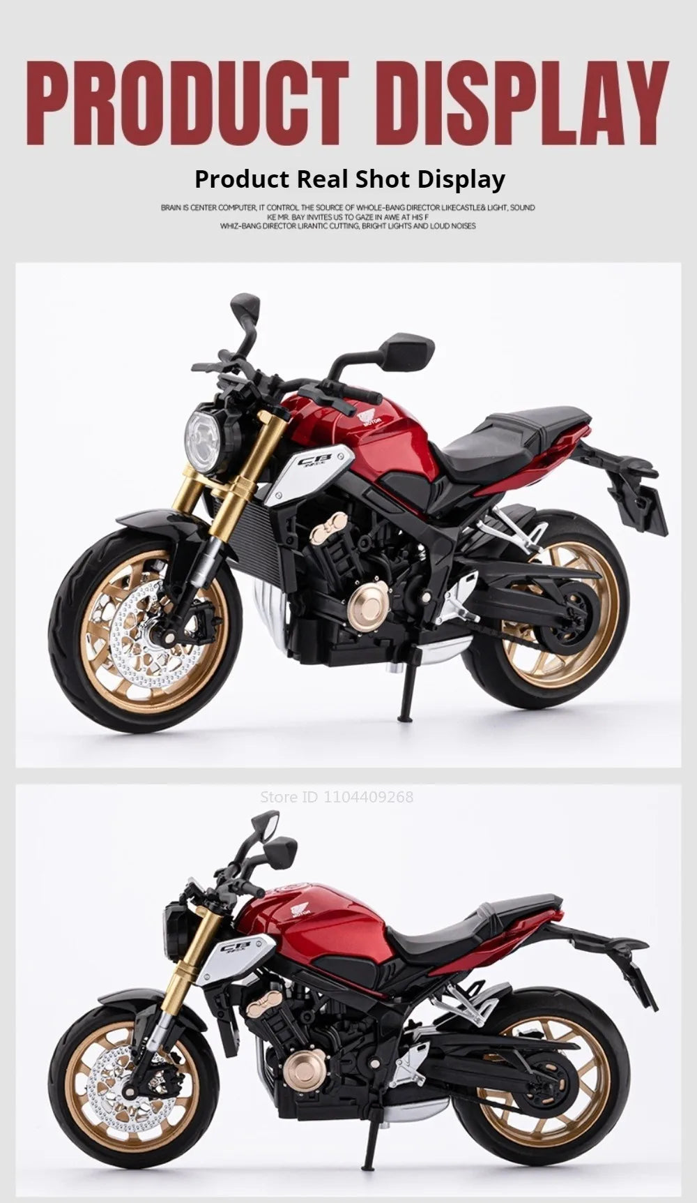 Scale 1:12 Honda CB650 HP4 Motorcycle Model Toy Alloy Diecast Shock Absorption Miniature Racing Motor Models for Kids Gifts