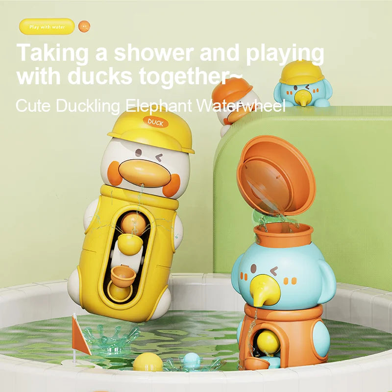 Toddler Bath Toys (1-3Years) – Rotatable Waterwheel & Bathroom Water Scoop, Fun Bathtub Toys for Little Ones